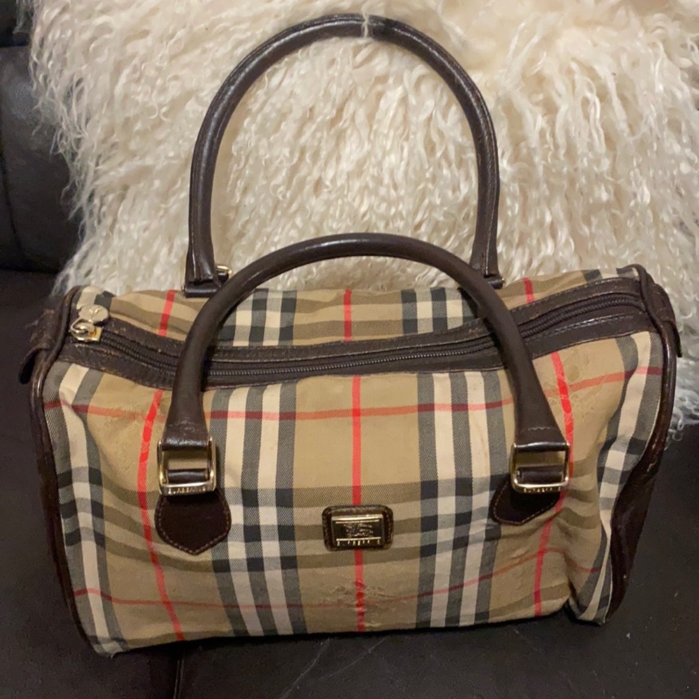 Vintage burberry nova check boston bag